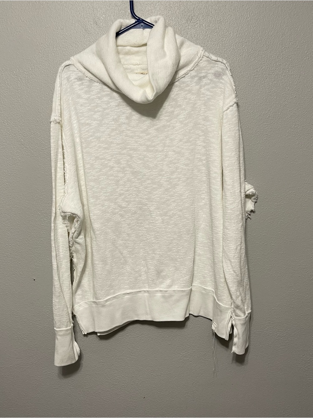 Free People We The Free Distressed Oversized Sweater White Boho Womens Small